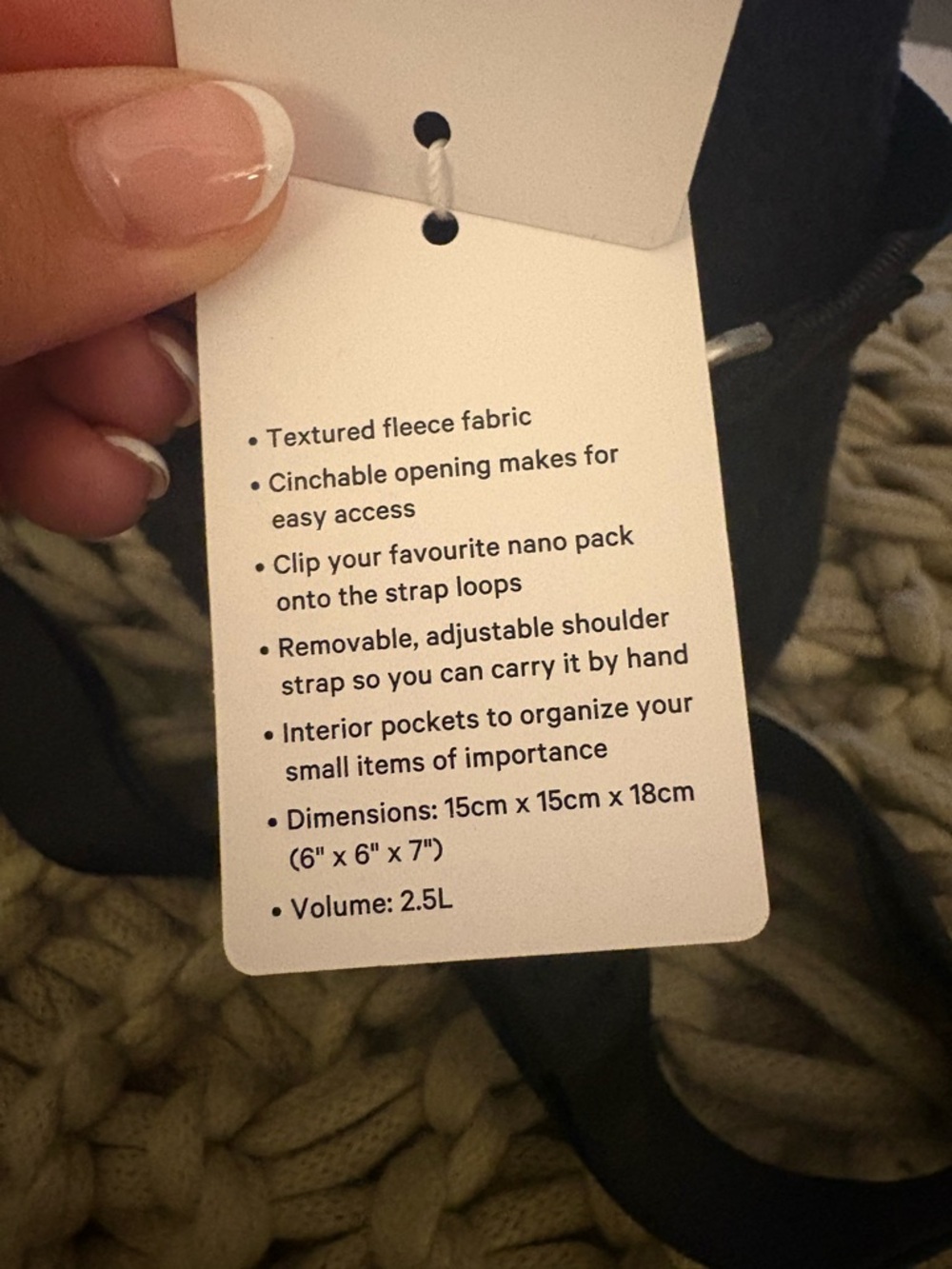 Black Lululemon Fleece Bucket Bag – Versatile Women’s Shoulder & Crossbody - Picture 5 of 5